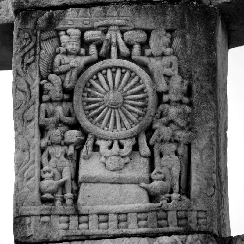 Buddha represented by Dharmacakra