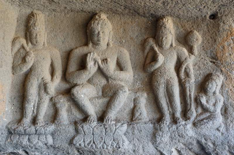 Cave 23, Buddha, Bodhisattvas and Devotee